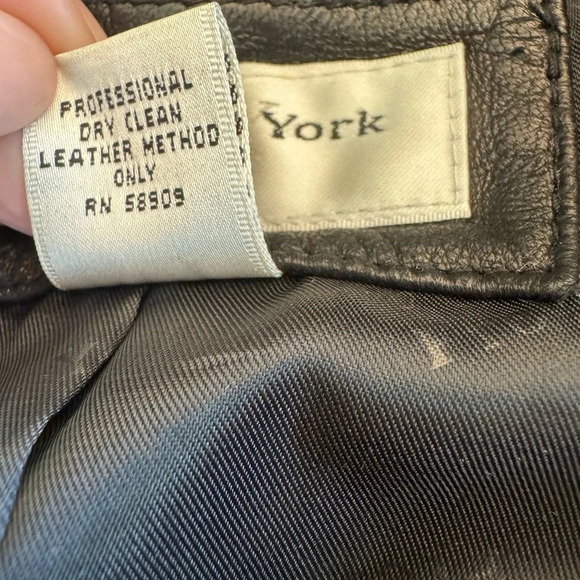 Preston & York Vintage Black Lamb Skin Leather Blazer Suit Jacket Coat MP - Picture 10 of 14